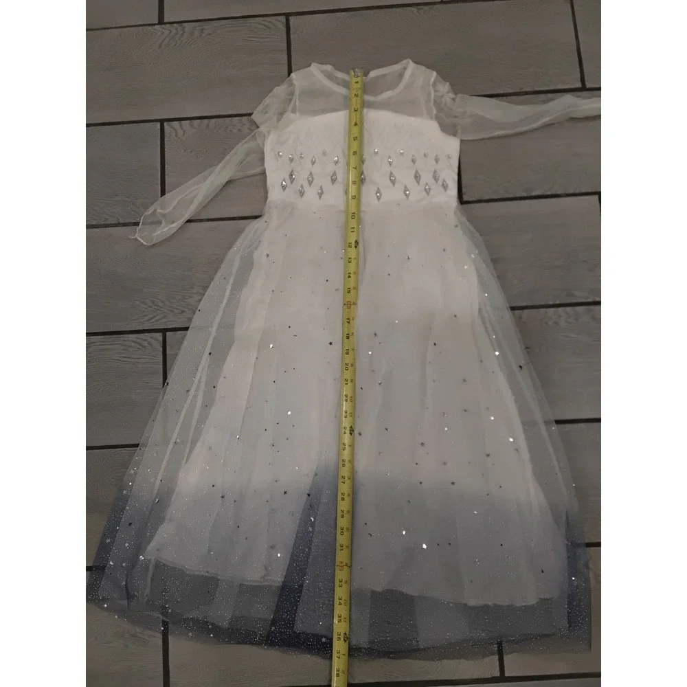 Frozen White Ombre‎ Sparkle Costume Dress Girls Kids Size 10-12